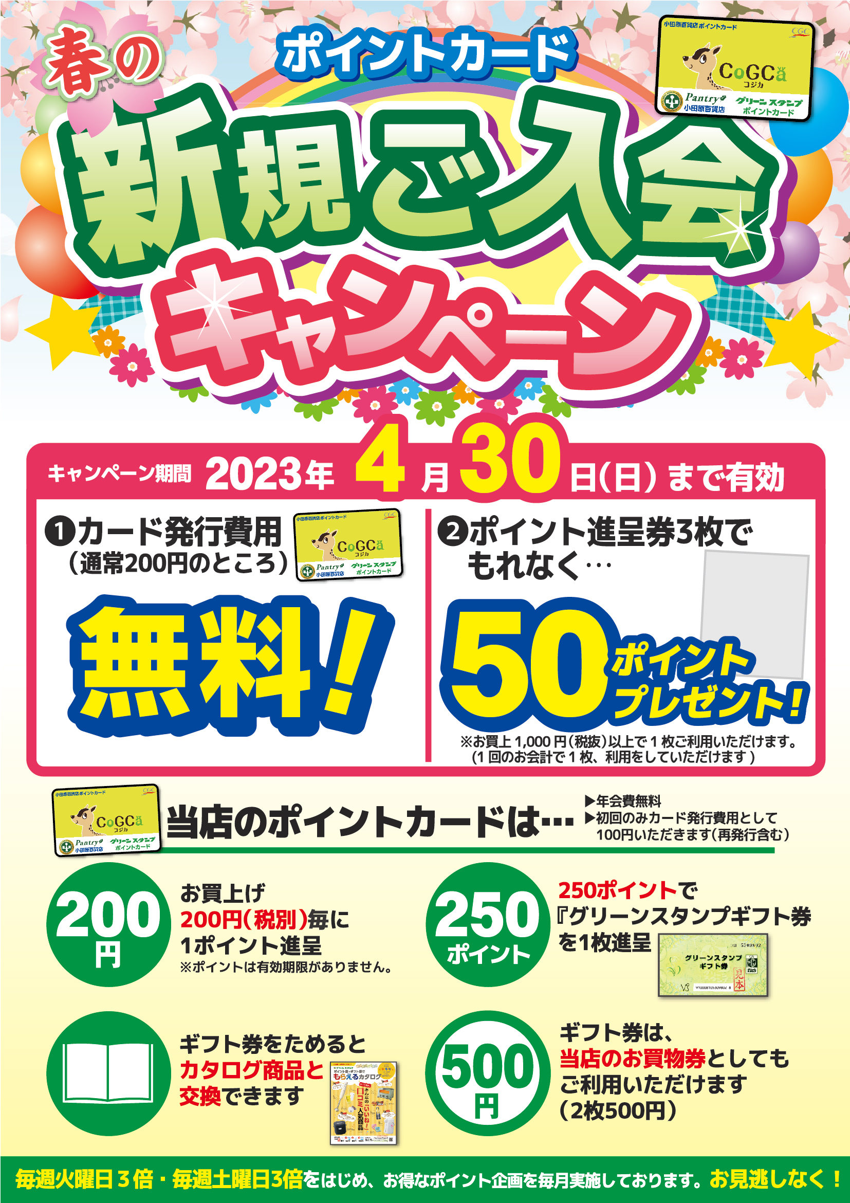コジカカード新規入会キャンペーン
