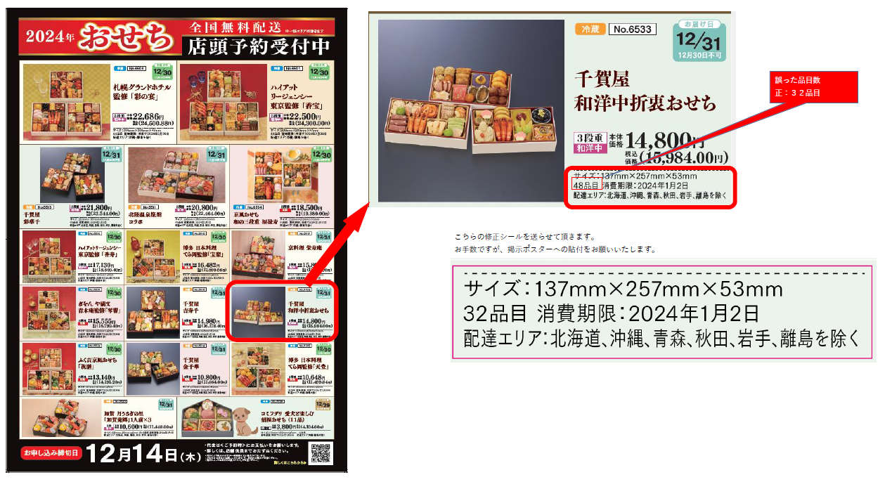 おせちポスター修正箇所