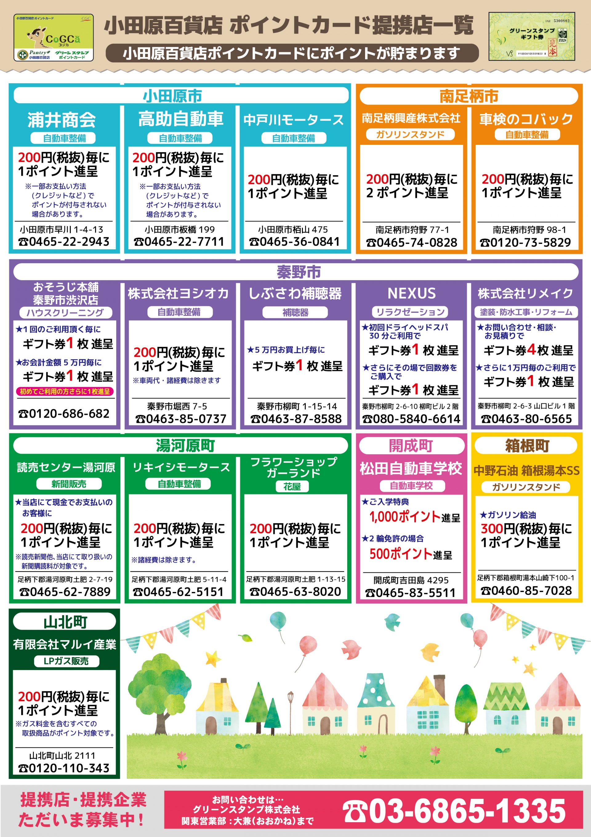 グリーンスタンプポイント提携店一覧