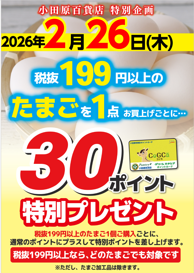 たまご購入ポイントプレゼント