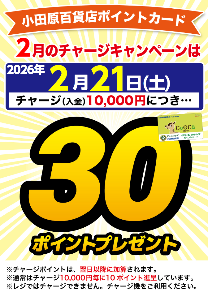 月間チャージデー一覧