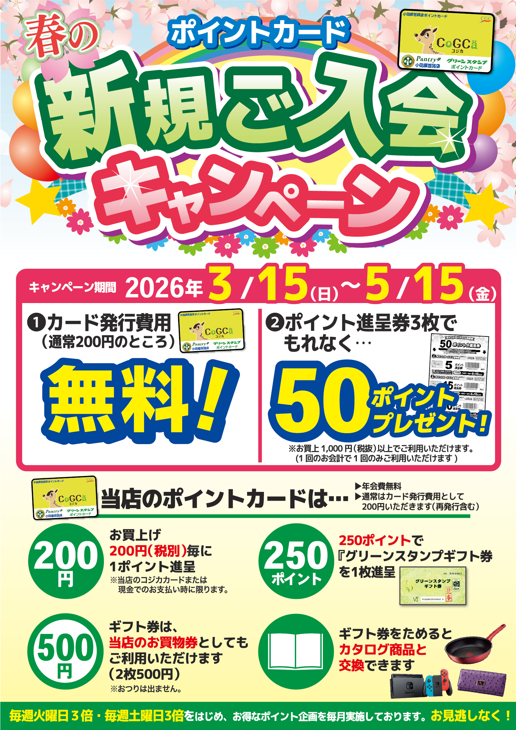 コジカカード新規入会キャンペーン