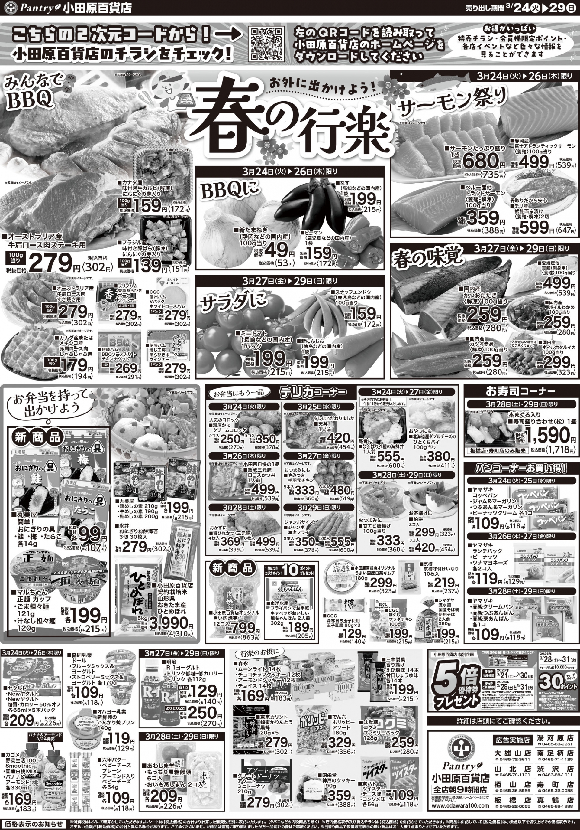 【全店舗共通チラシ】 3/24（火）～ 3/29（日) 春の行楽