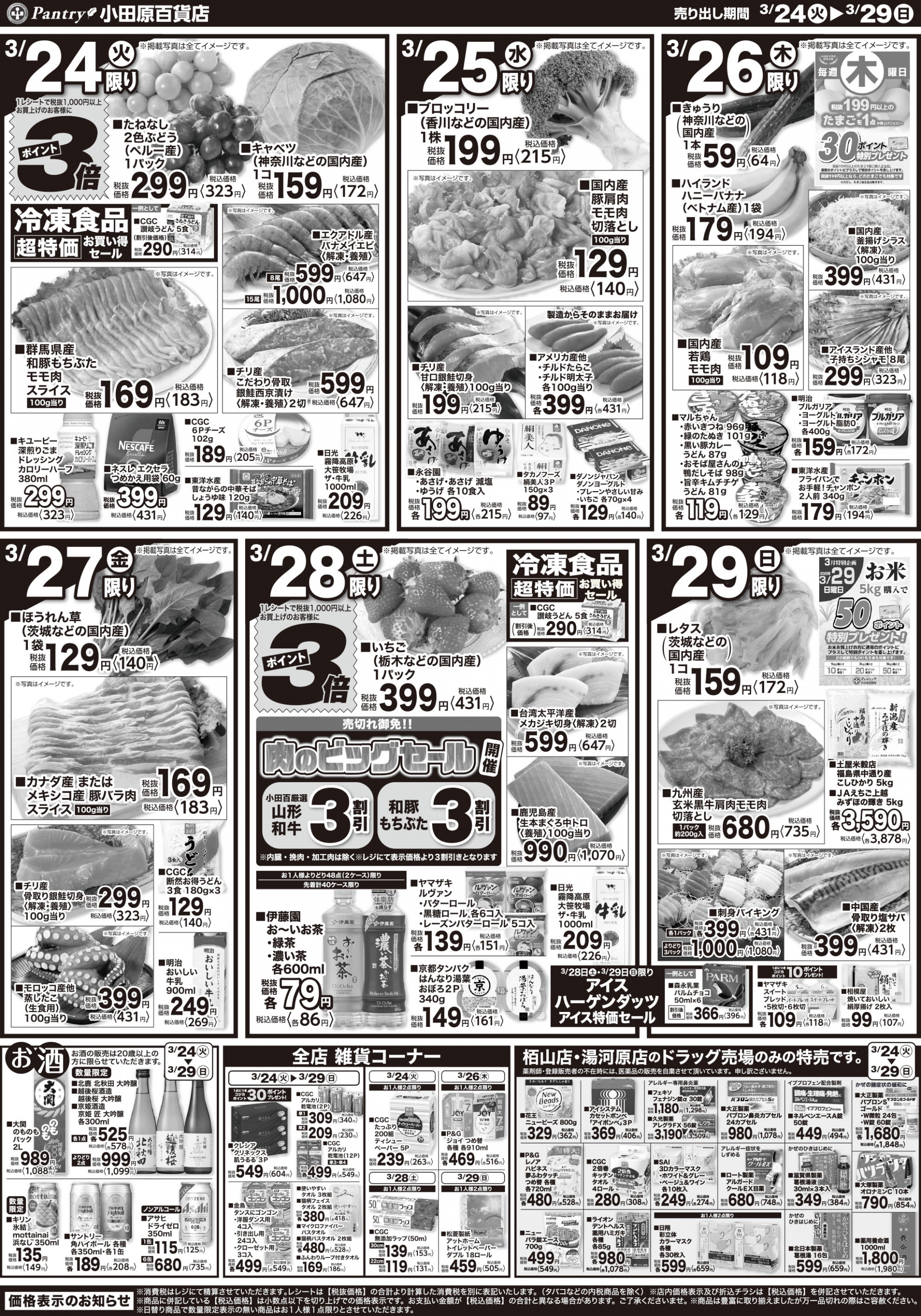 【全店舗共通チラシ】 3/24（火）～ 3/29（日) 春の行楽