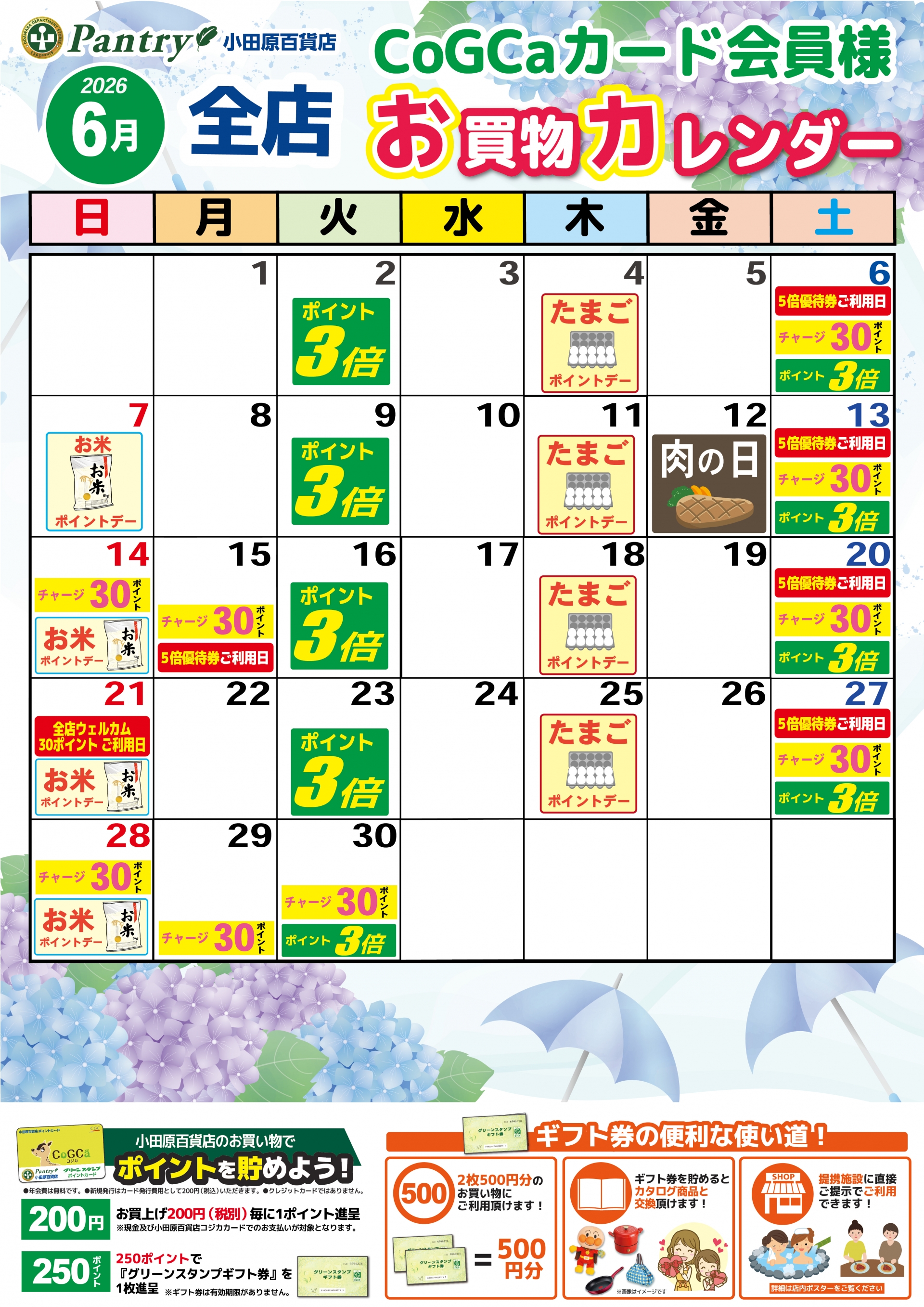 全店お買い物カレンダー