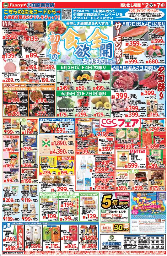 【全店舗共通チラシ】 6/2（火）～ 6/7（日） 初夏の食欲全開もりもり！