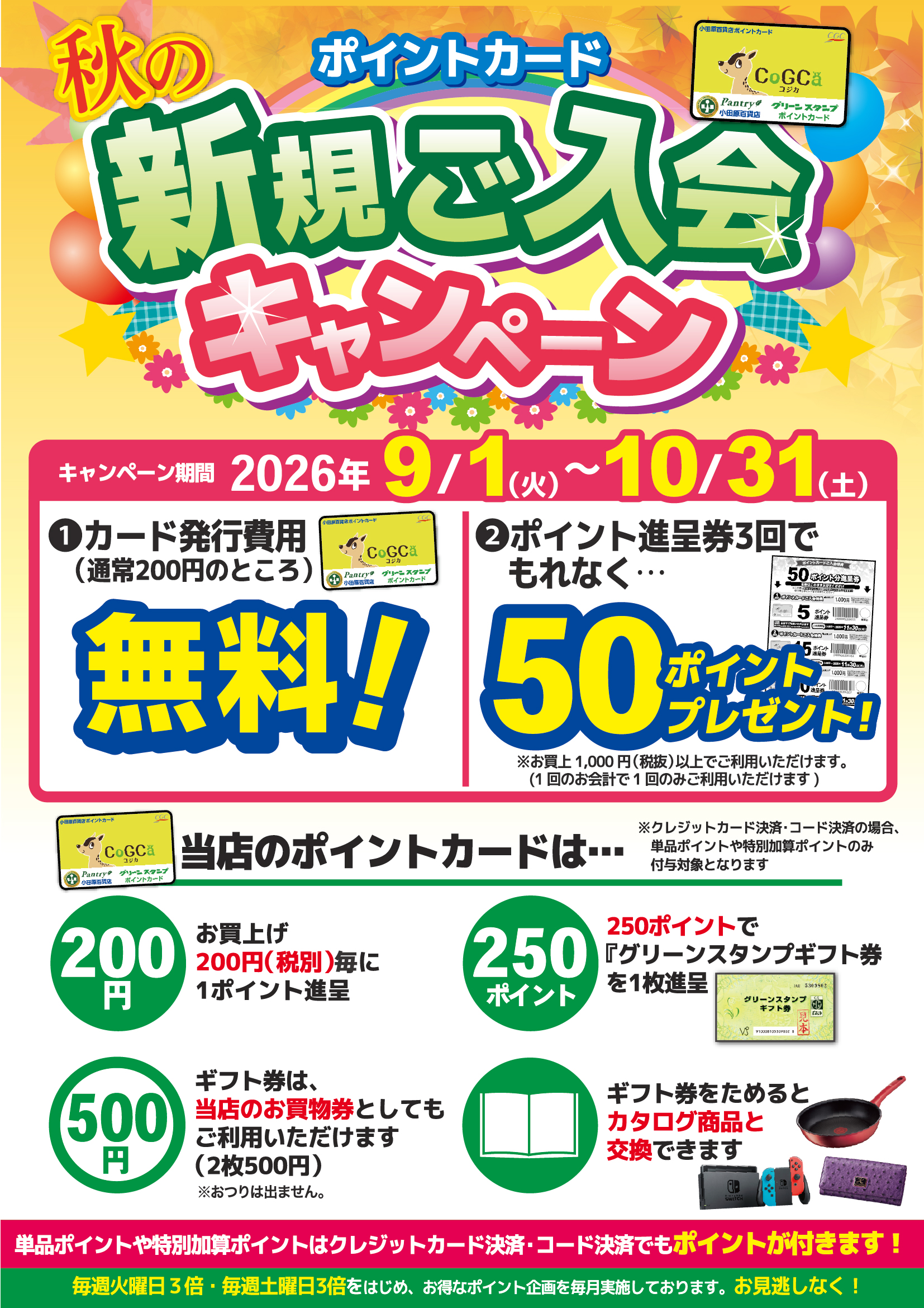 コジカカード新規入会キャンペーン